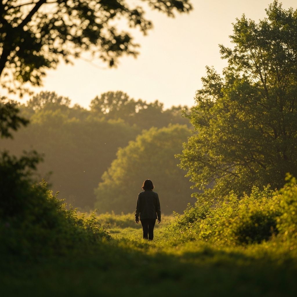 Person enjoying nature and physical activity